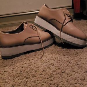 Oxford Platforms Shoes Nude size 7